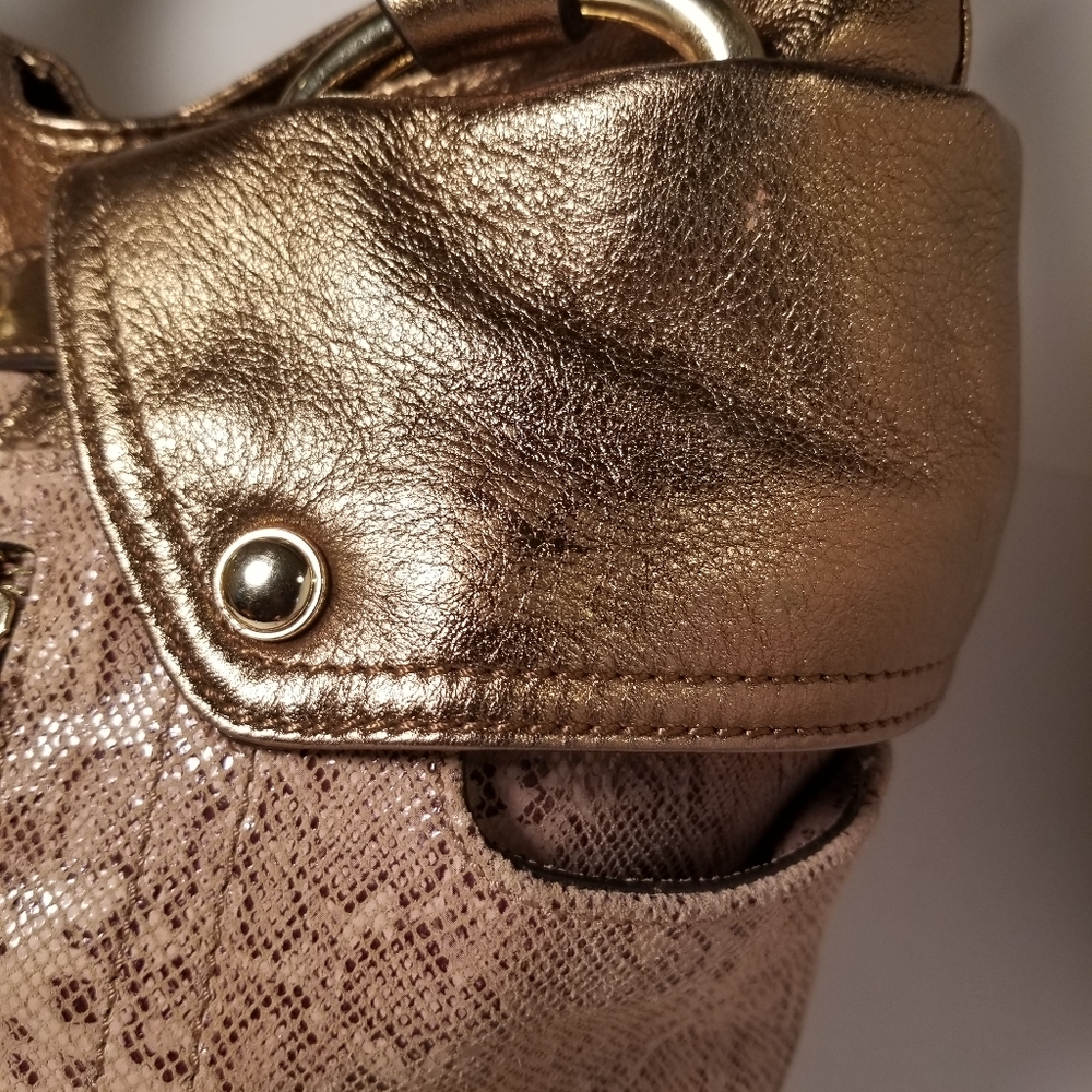 B Makowsky Snake Embossed Lthr Bag - image 3